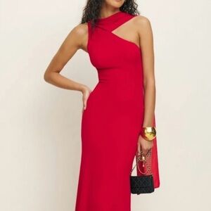Reformation Scarlet One-Shoulder Dress